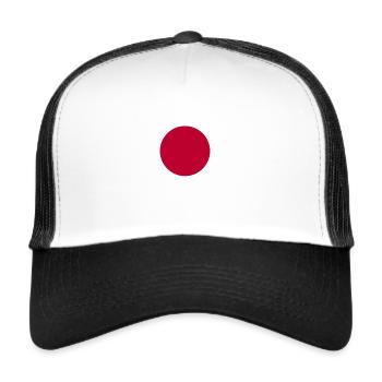 Japan Flagge Fahne roter Punkt japanisch Tokio Yen - Trucker Cap - Weiß/Schwarz - Vorne