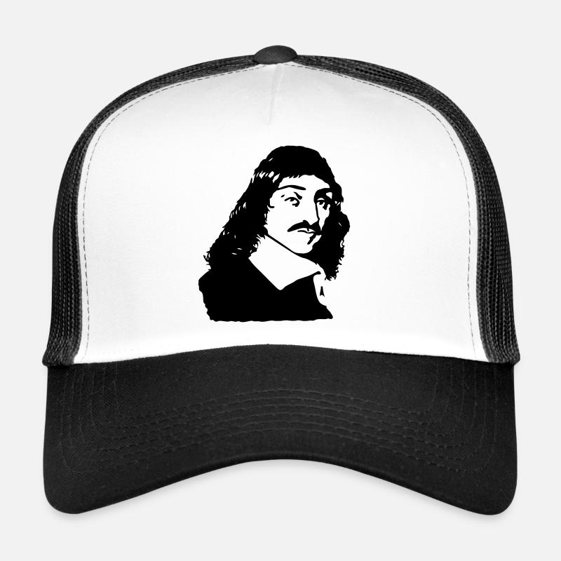 French philosopher Descartes bust drawing Trucker Cap