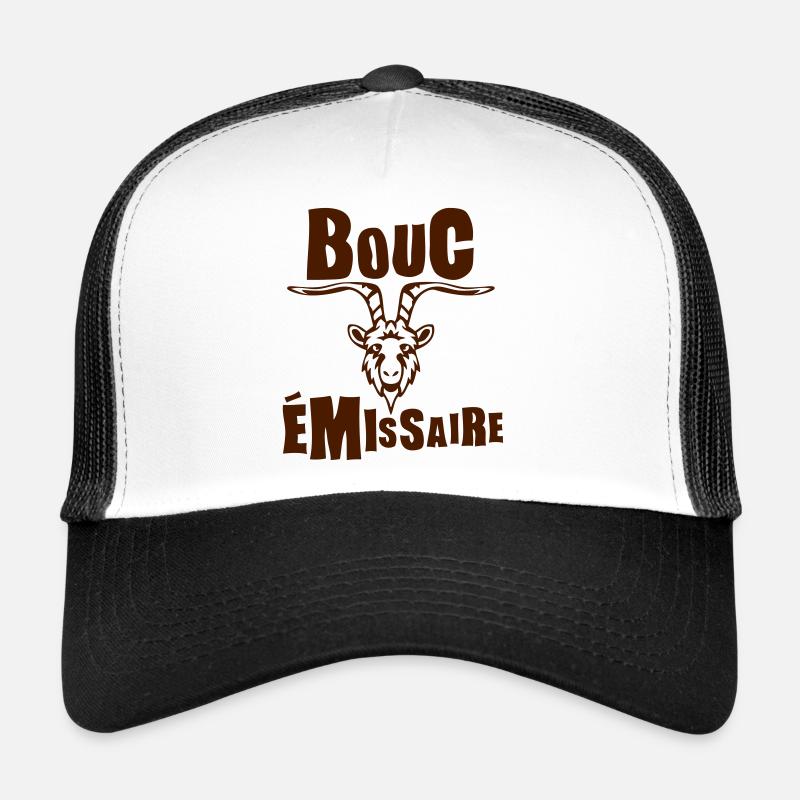 bouc emissaire expression - Casquette trucker  - blanc/noir