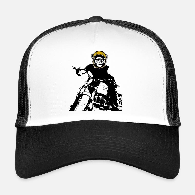 Affe Gorilla auf Motorrad Design Trucker Cap