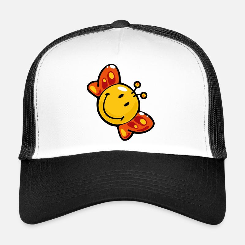Smiley Butterfly - Trucker Cap - Weiß/Schwarz