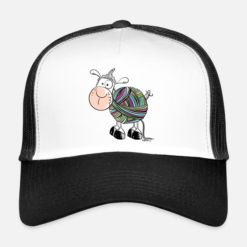 Comique de mouton drôle - Casquette trucker  - blanc/noir