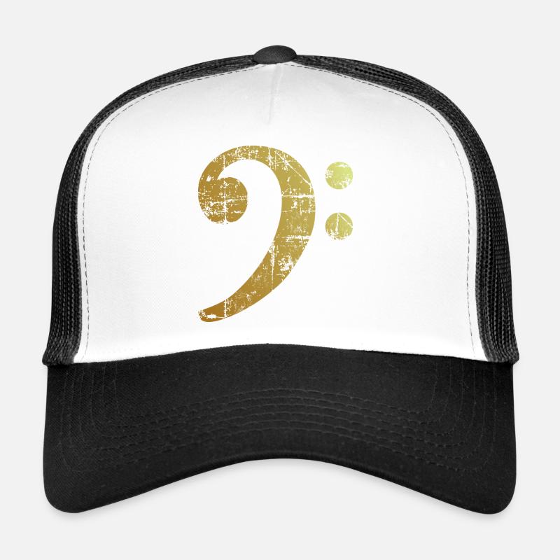 Bass Clef Ancient Gold - Trucker Cap - white/black