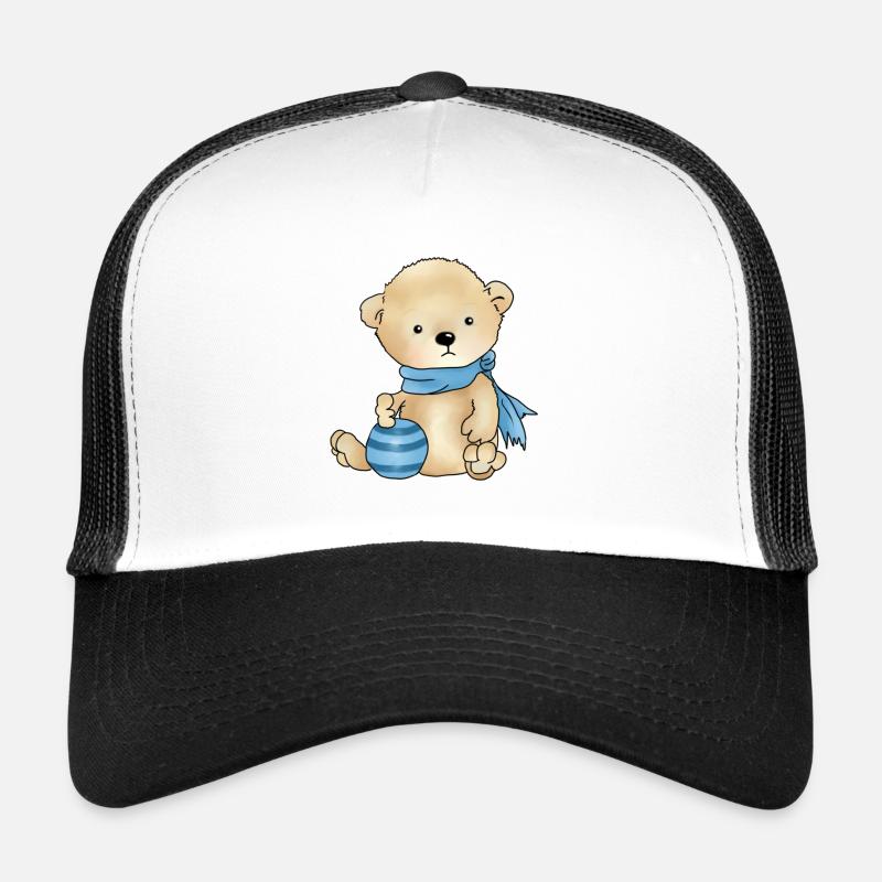 Baer mit Ball - Trucker Cap - Weiß/Schwarz