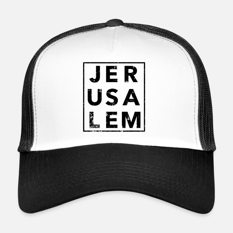 Jerusalem - Trucker Cap - Weiß/Schwarz