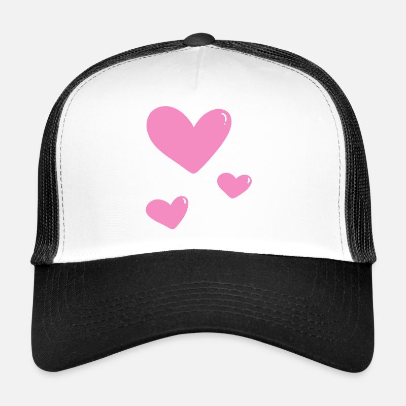 Pink heart - Trucker Cap - white/black
