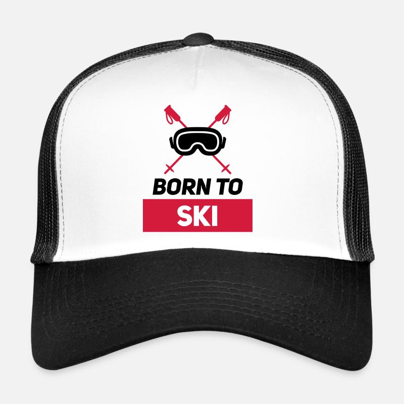 NÉ AU SKI - Casquette trucker  - blanc/noir