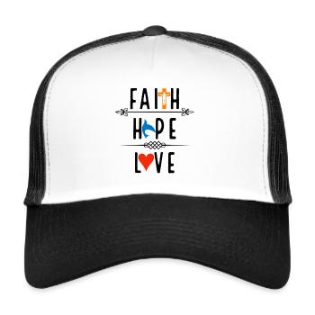 Jesus, Jesus, Jesus Christian Christian Christian - Trucker Cap - white/black - Front