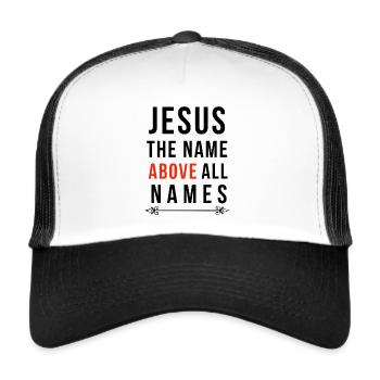 Jesus Jesus Jesus Christlich Christlich Christlich - Trucker Cap - Weiß/Schwarz - Vorne