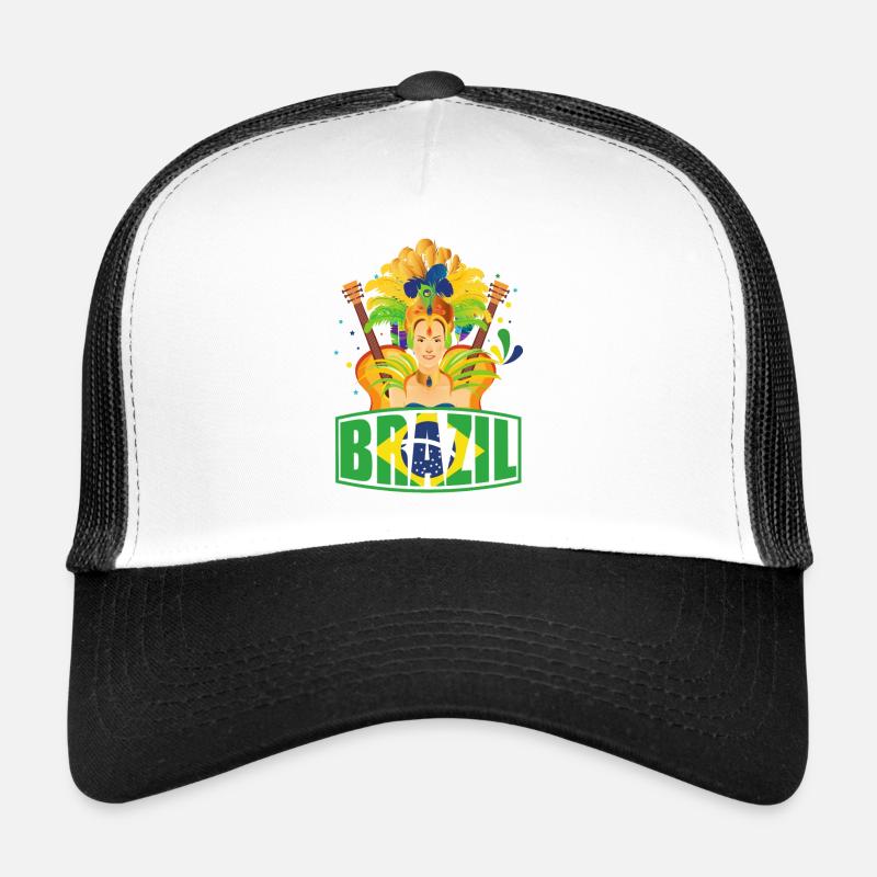 Brésil Brésil Musique du drapeau brésilien Casquette trucker 