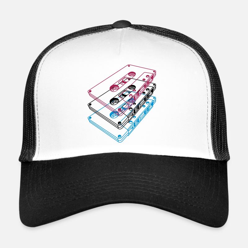 Cassette 3D – Retro Mixtape Vintage Perspective Trucker Cap