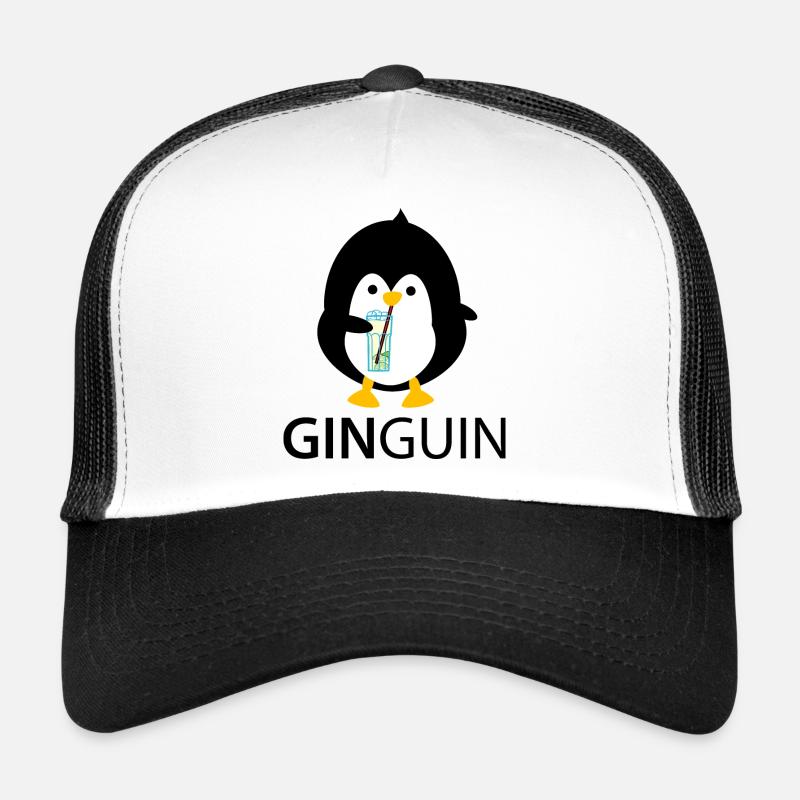 Pingouin avec gin Casquette trucker 