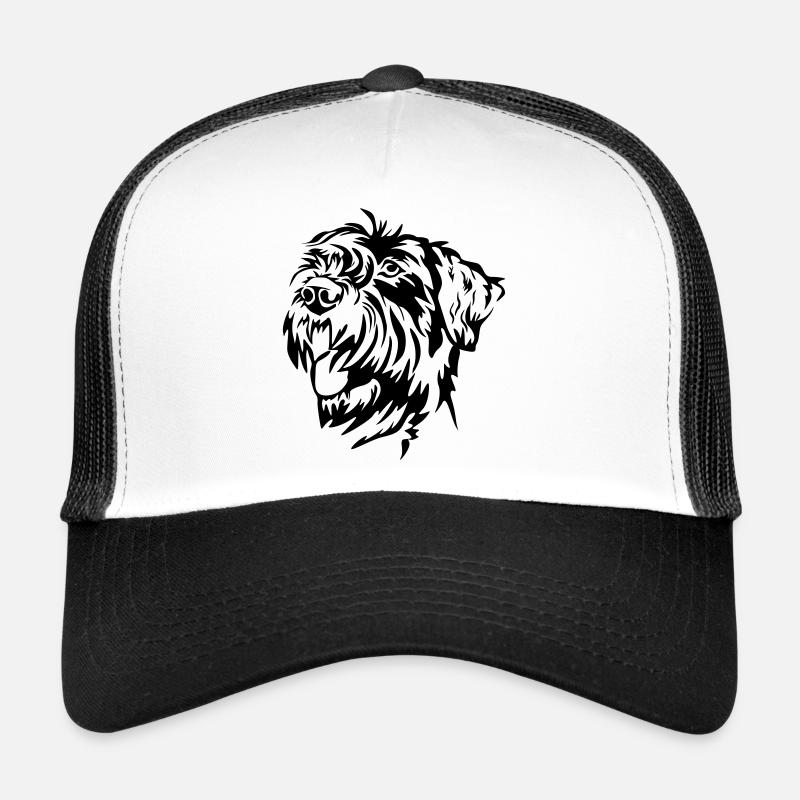 Riesenschnauzer Kopf - Trucker Cap - Weiß/Schwarz