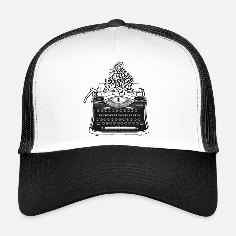 machine à écrire antique nostalgique avec des lettres Casquette trucker 