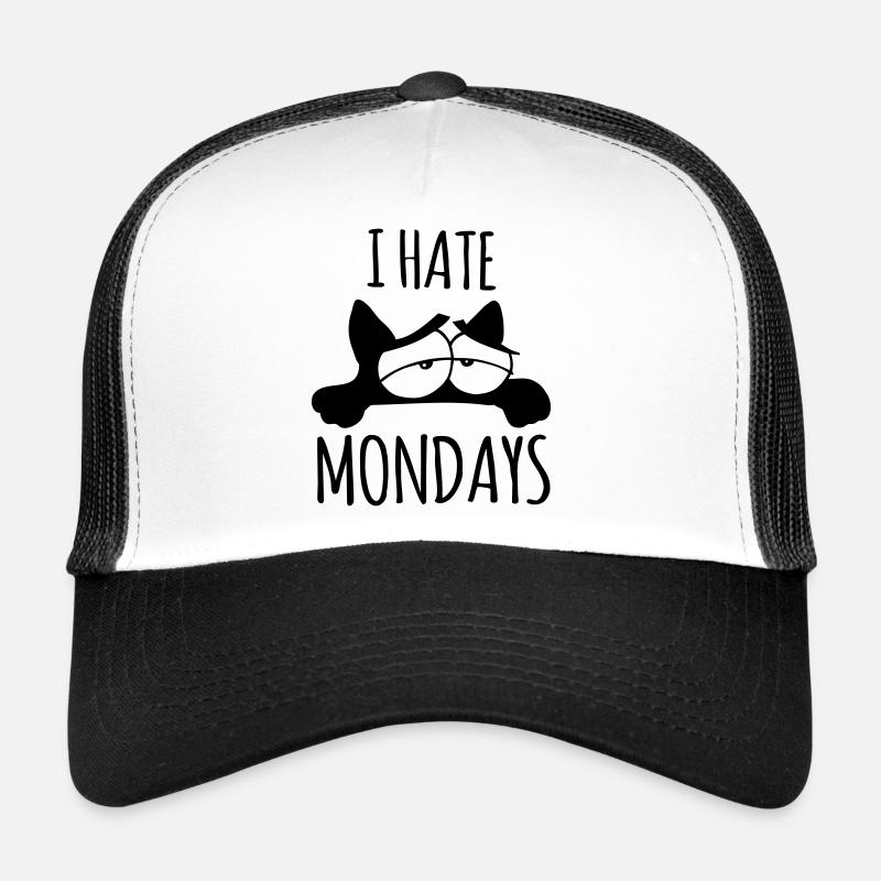lustige Sprüche Arbeit Katze Montag I hate Mondays Trucker Cap