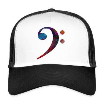 clé de fa #bassclef #musique - Casquette trucker  - blanc/noir - Devant