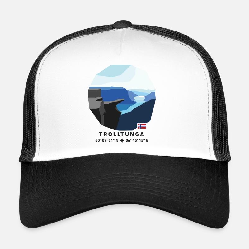 Trolltunga Fels Hardangerfjord Norvège Drapeau Casquette trucker 