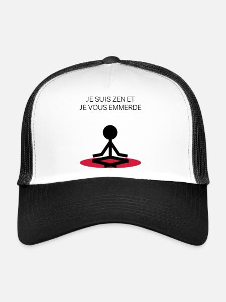 je suis zen et je vous emmerde - Casquette trucker  - blanc/noir - Devant