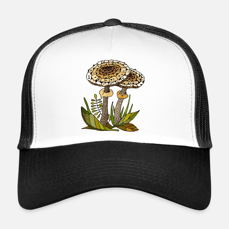 Pilze - Trucker Cap - Weiß/Schwarz