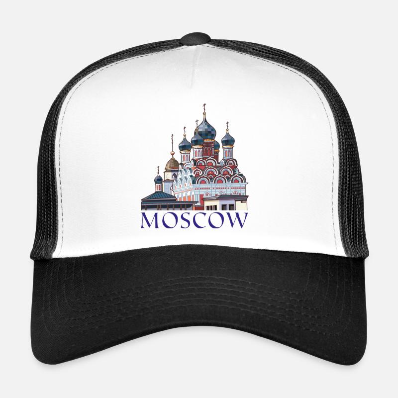 moscow capitale de la Russie - Casquette trucker  - blanc/noir