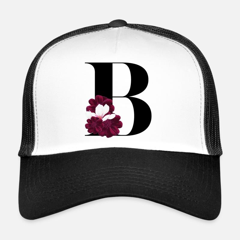 lettre B fleuris Casquette trucker 