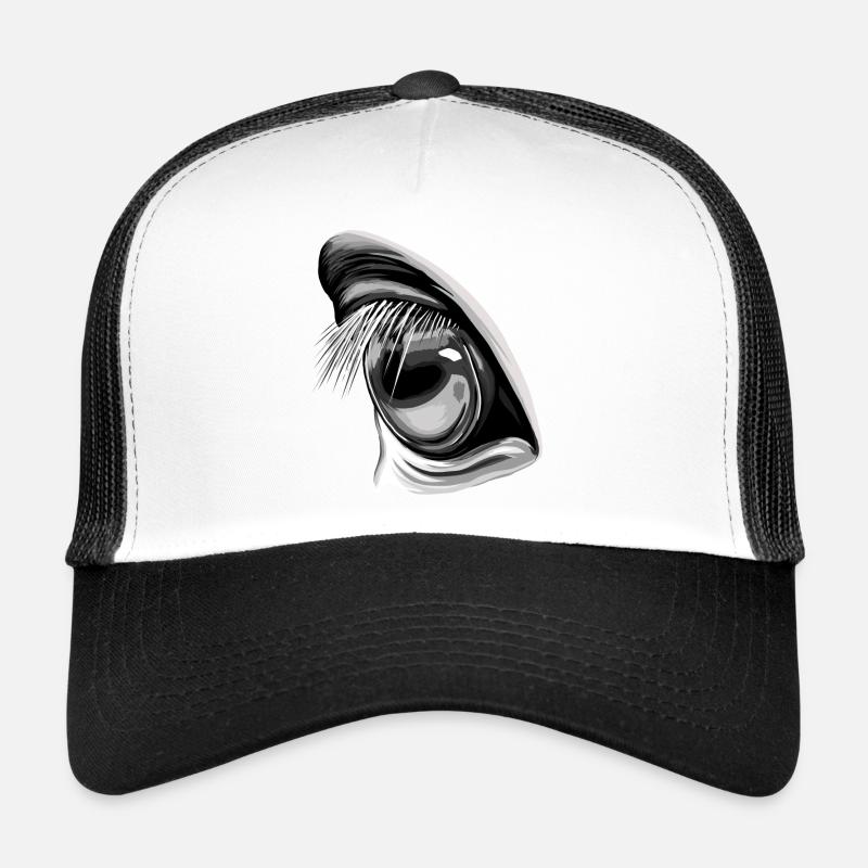 Vue de cheval - Casquette trucker  - blanc/noir