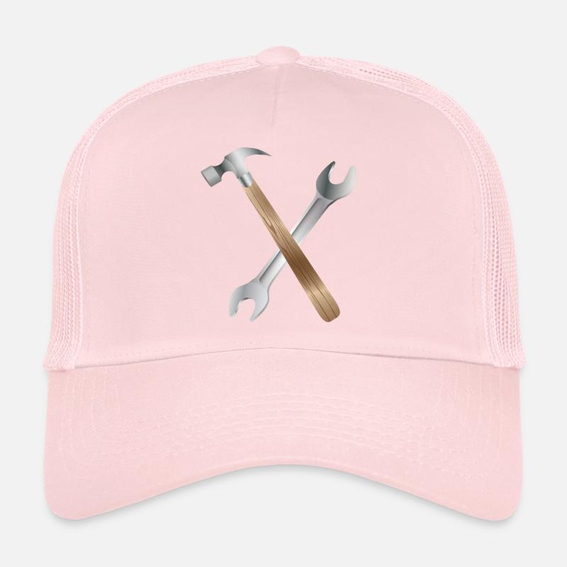 Clé à molette et marteau de charpentier Casquette trucker 