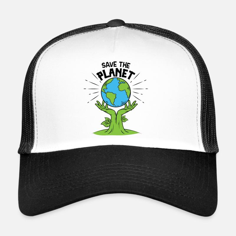 Rette den Planeten - Trucker Cap - Weiß/Schwarz