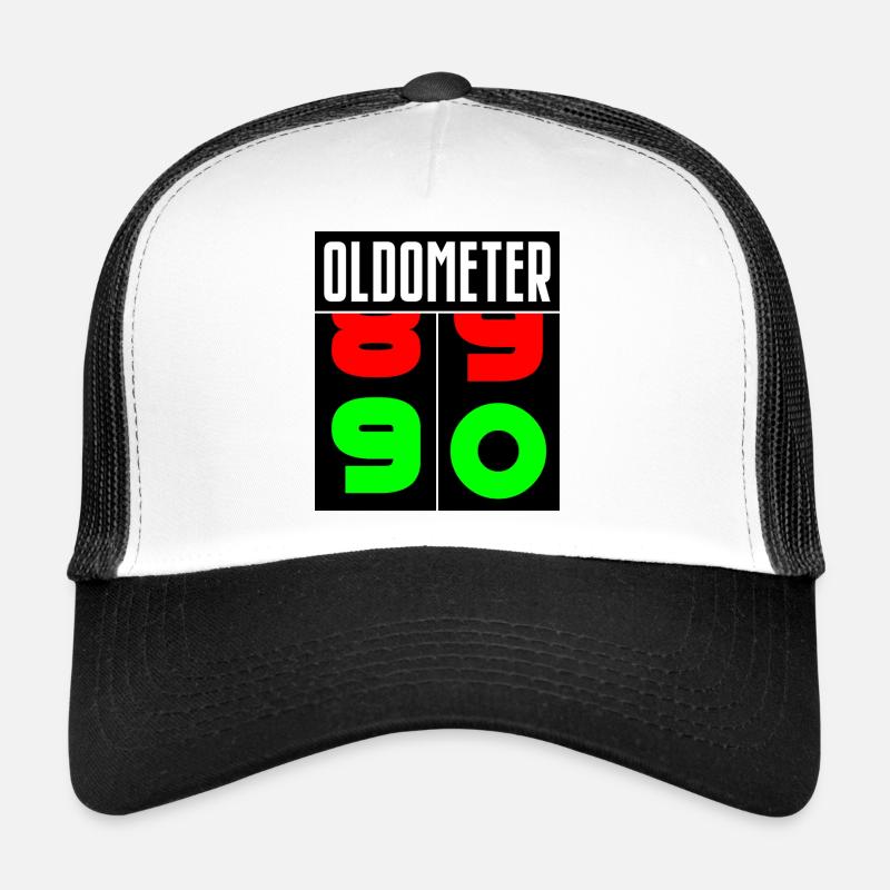 Oldometer 90th Birthday Trucker Cap