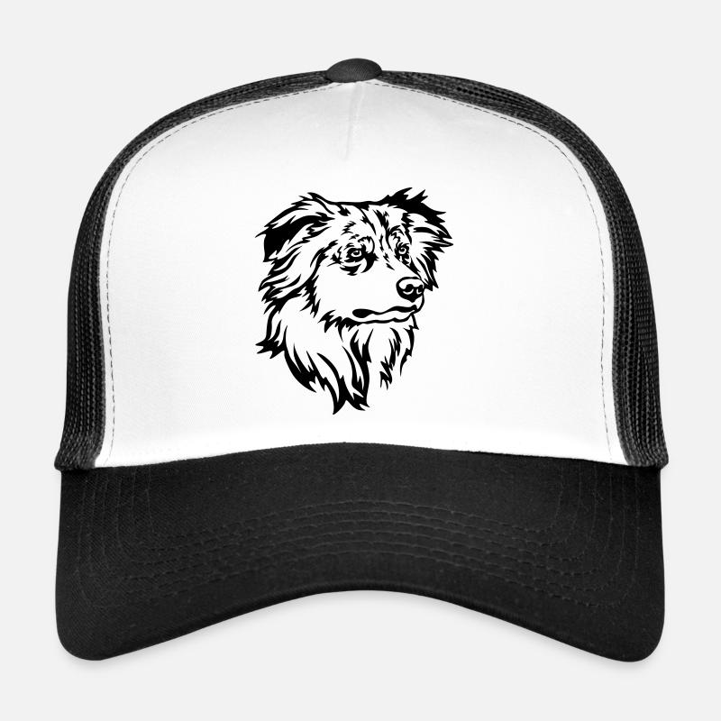 Australian Shepherd Head Trucker Cap