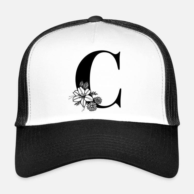 Letter C - Trucker Cap - white/black