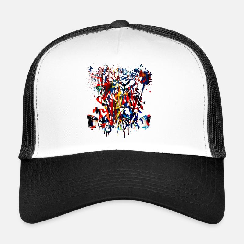 Graffiti Spray - Casquette trucker  - blanc/noir