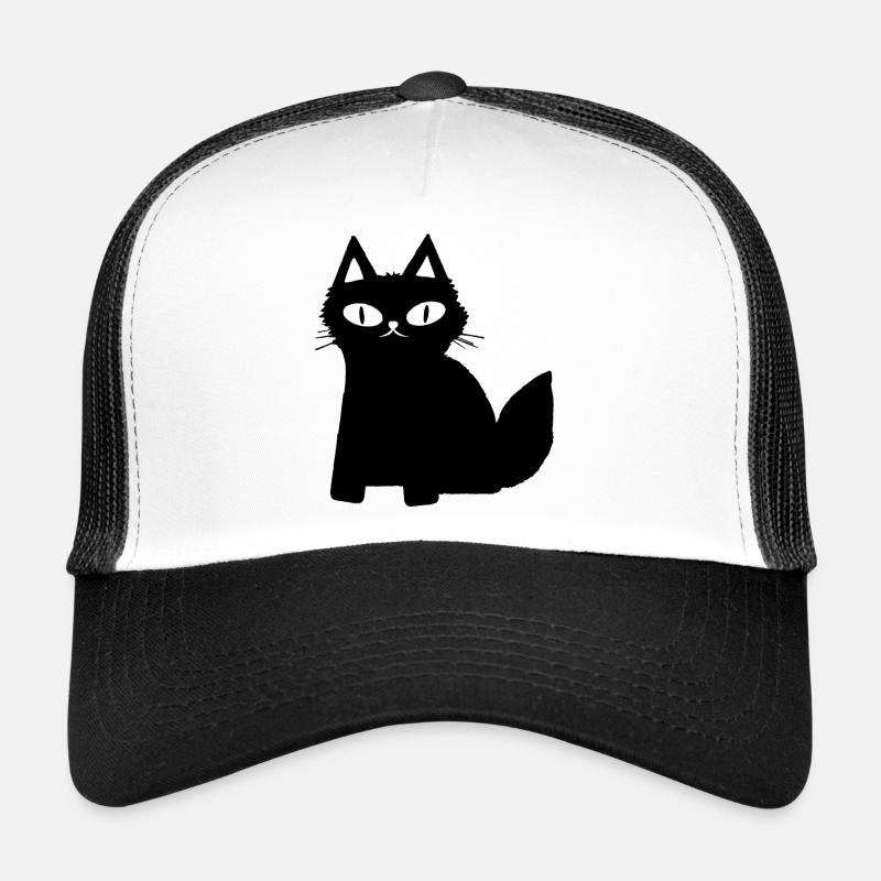 Black kitten - Trucker Cap - white/black