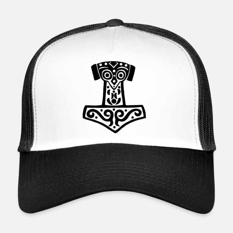Marteau de Thor noir - Casquette trucker  - blanc/noir