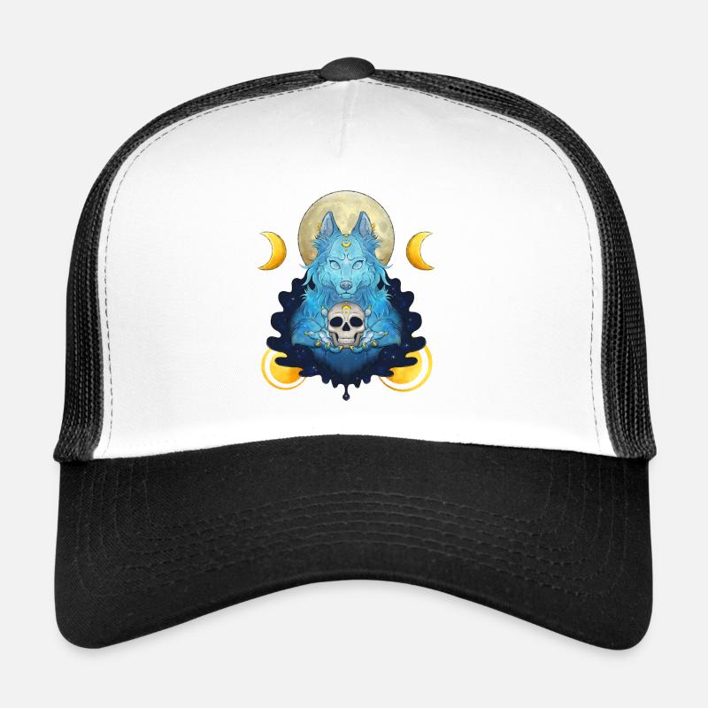Blue Ink Spirits - Lunar Witch And Skull Wolf Trucker Cap