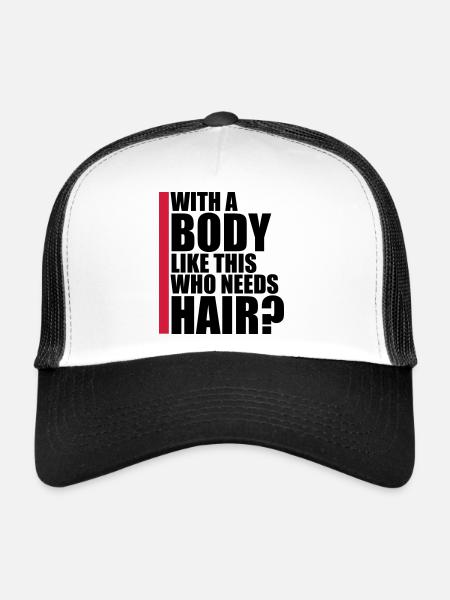 Qui a besoin de cheveux en disant - Casquette trucker  - blanc/noir - Devant