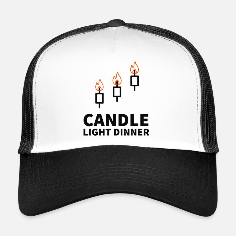 Candle light dinner of a trader Trucker Cap