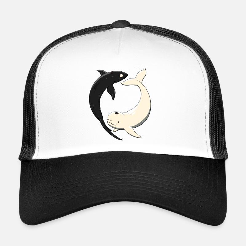 Yin & Yang - Casquette trucker  - blanc/noir