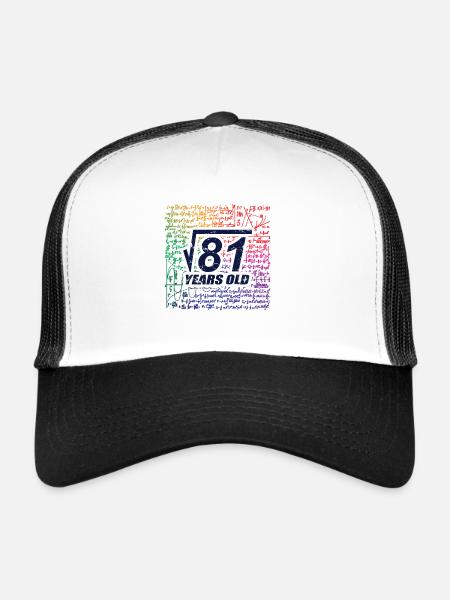 Root Division 81 ans, drôle d’amoureux des mathématiques - Casquette trucker  - blanc/noir - Devant