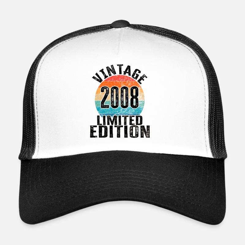 Année de naissance 2008 Vintage Limited Edition Retro Casquette trucker 