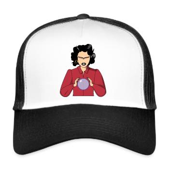 Clairvoyant with her crystal ball - Trucker Cap - white/black - Front