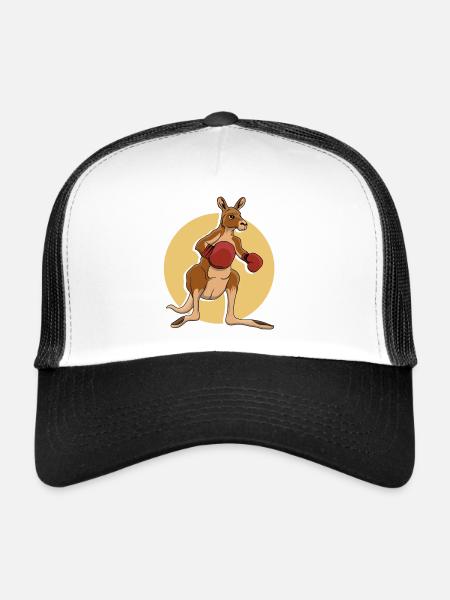 Kangaroo boxer - Trucker Cap - white/black - Front