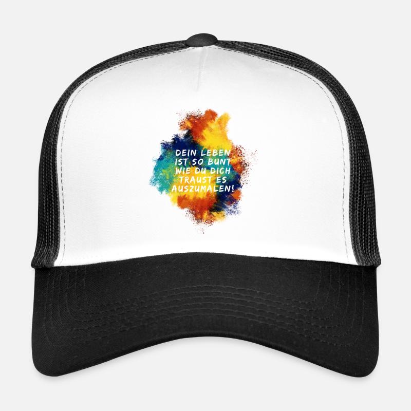Bunter Motivationsspruch - Trucker Cap - Weiß/Schwarz