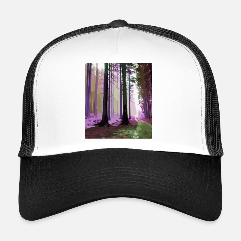 Verwunschener Nebelwald - Trucker Cap - Weiß/Schwarz