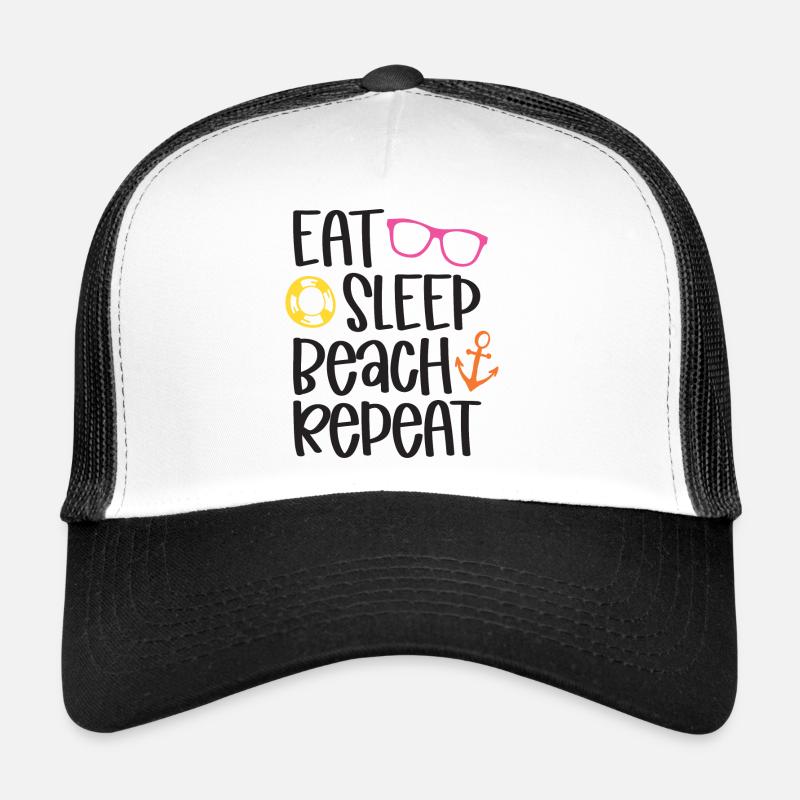 Eat Sleep Beach Repeat Trucker Cap
