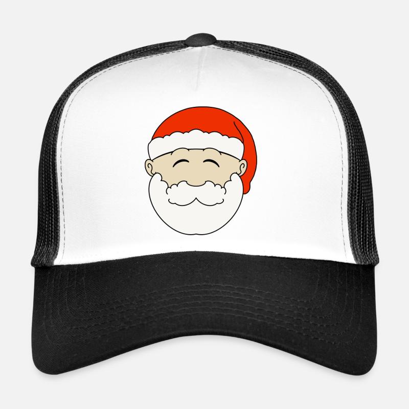 Fröhlicher, glücklicher Weihnachtsmann mit Weihnachtsmannmütze - Trucker Cap - Weiß/Schwarz
