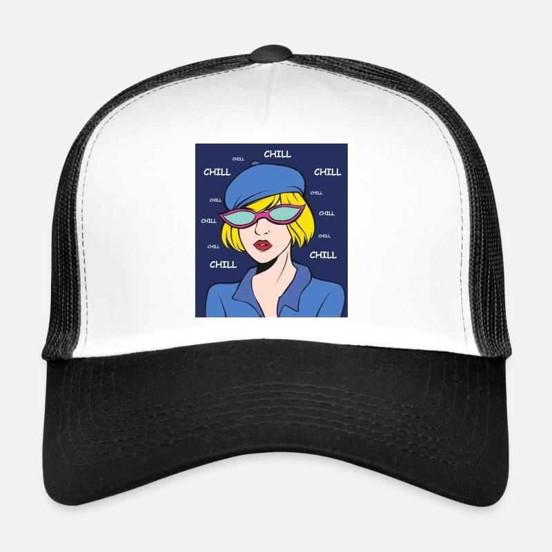 Chill Pop Art Dame Trucker Cap