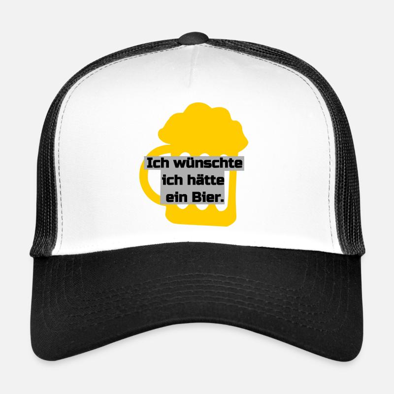 Ich wünschte ich hätte ein Bier - Bierliebhaber - Trucker Cap - Weiß/Schwarz