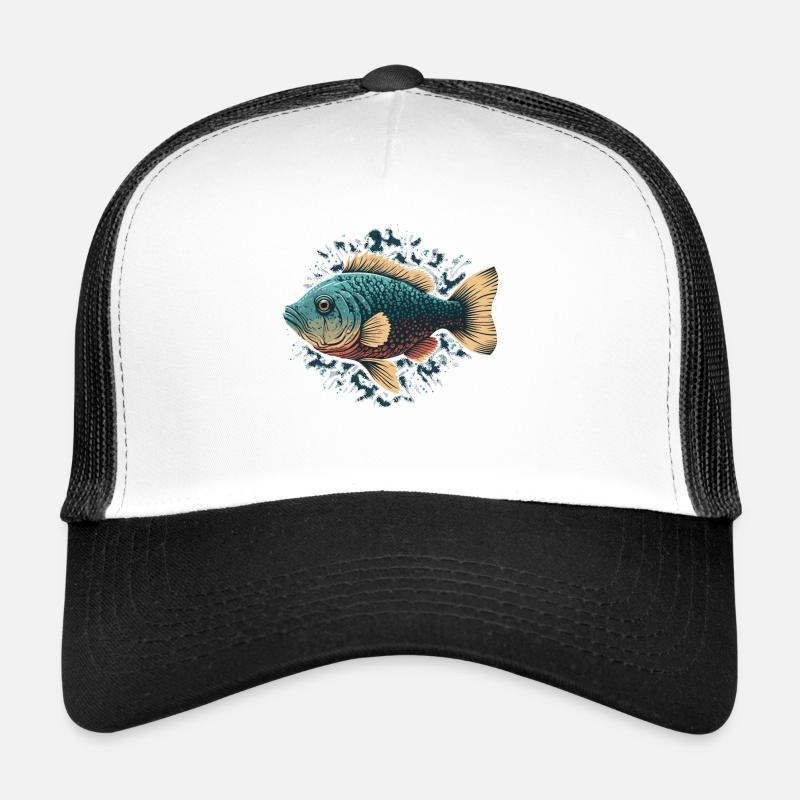 Flat Fish Illustration Trucker Cap