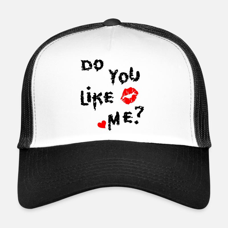 m’aimes-tu bien? avec cœur et baiser Casquette trucker 